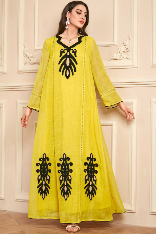 Long Sleeve Embroidered Abaya