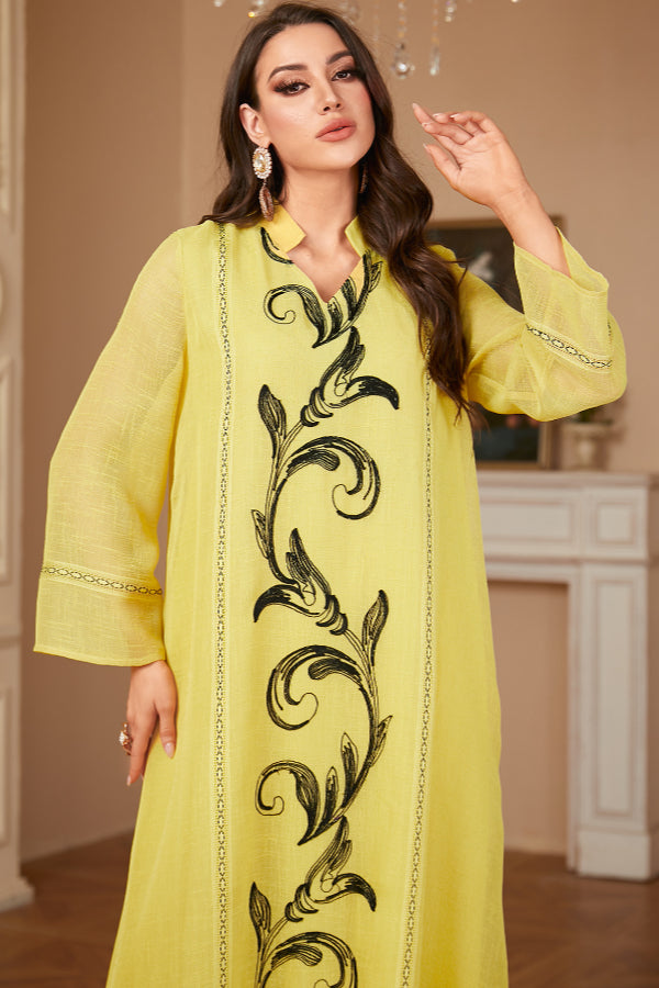 Elegant Embroidered Abaya Dress