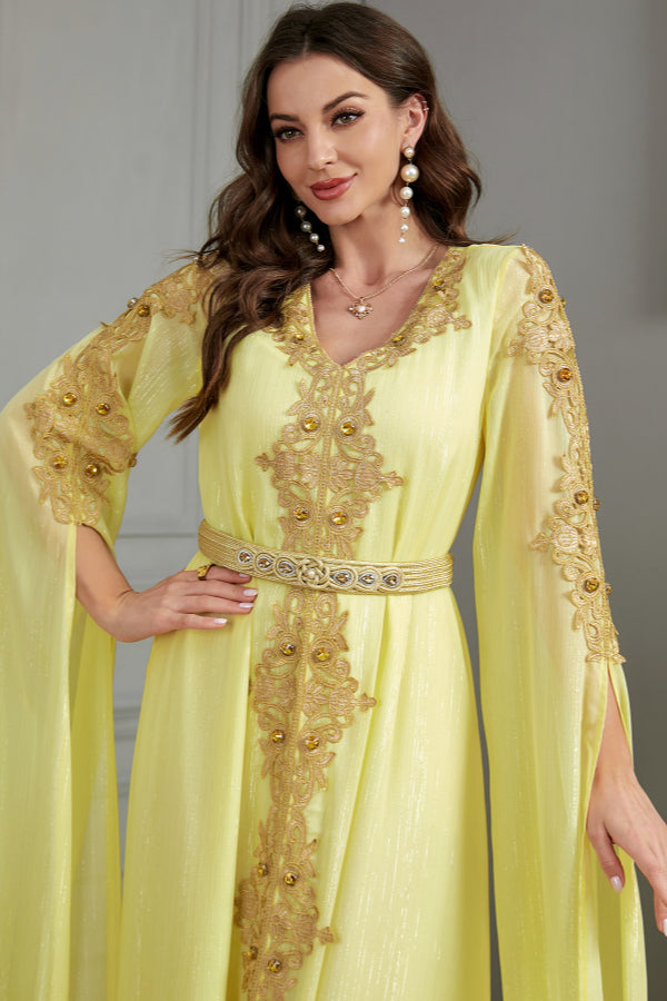 Extra-Long Sleeve Patchwork Abaya