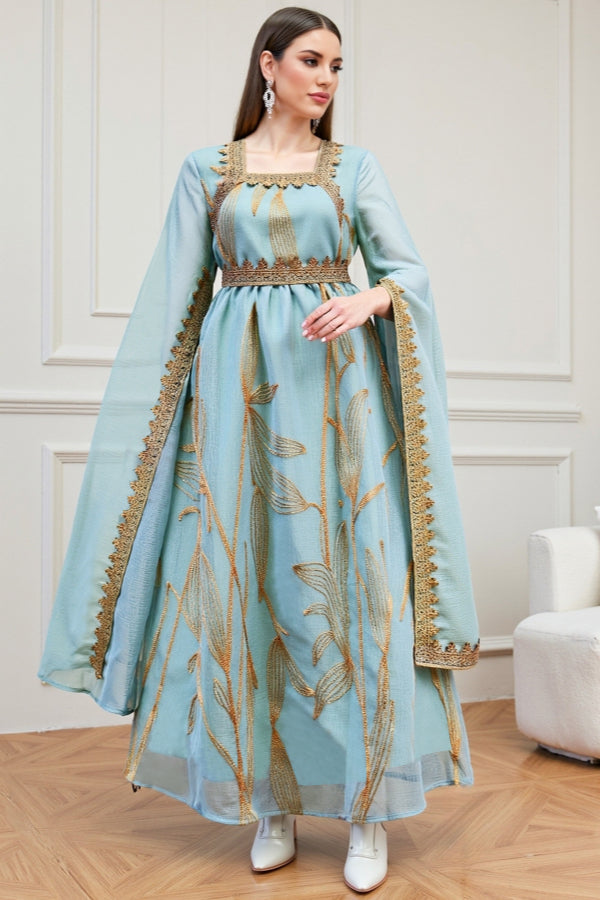 Casual Embroidered Abaya Dress
