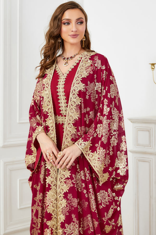 Two-Piece Cardigan Abaya Dress