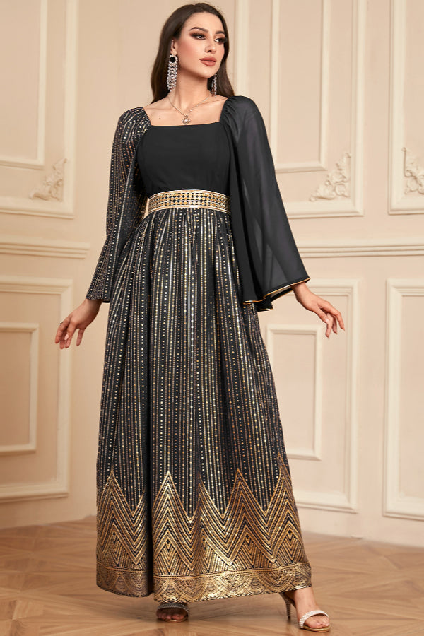 Foil Print Floral Abaya