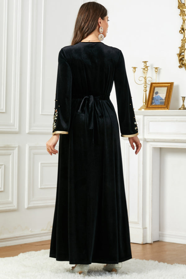 Velvet Beaded Embroidered Gown