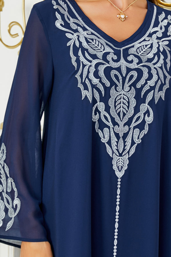 Embroidered Abaya With Hijab