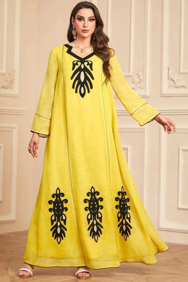 Long Sleeve Embroidered Abaya