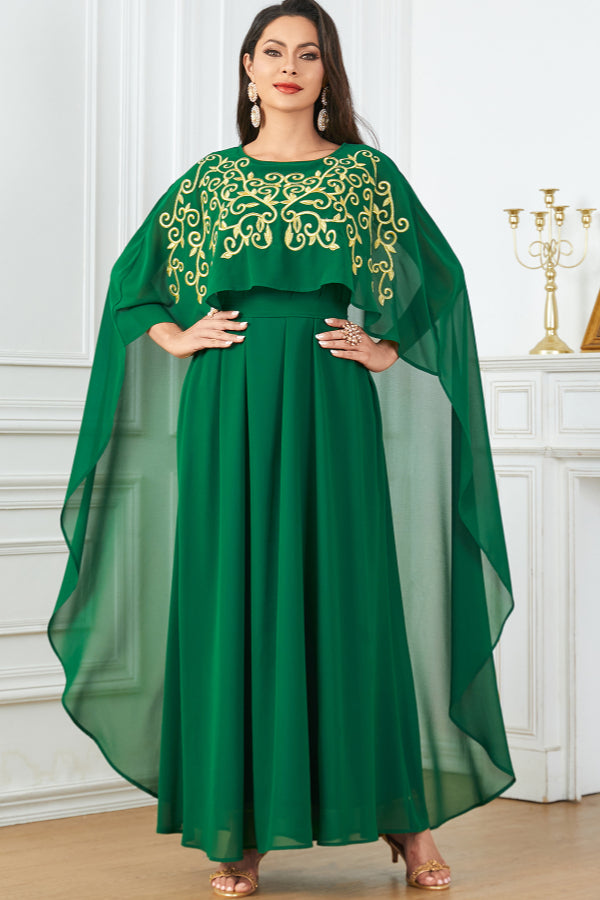 Sleeveless Embroidered Evening Dress