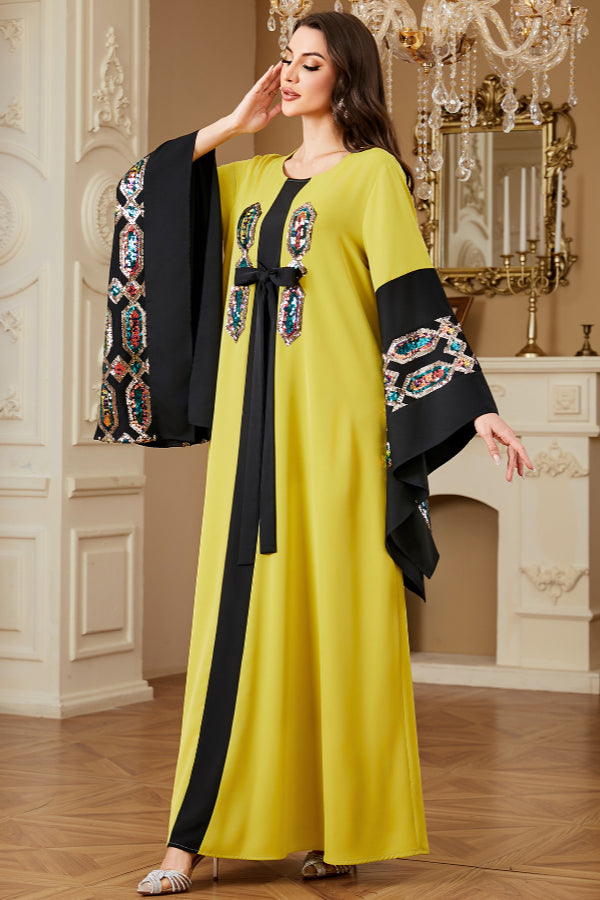 Sequin Embroidered Maxi Dress