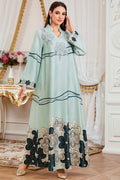 Rhinestone Print Abaya Dress