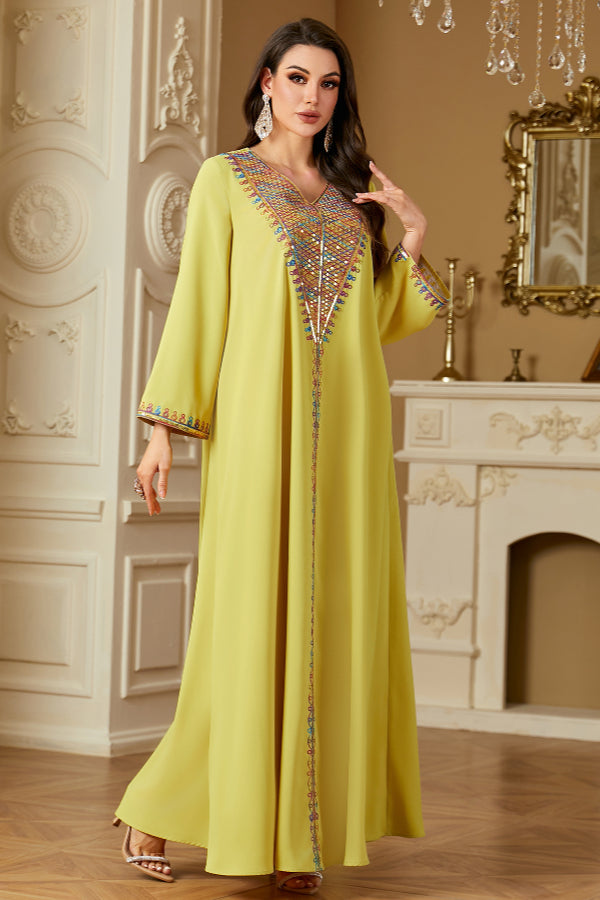Sequin Embroidered Abaya Dress