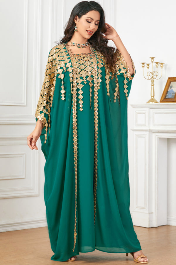 Metallic Two-Piece Maxi Dress