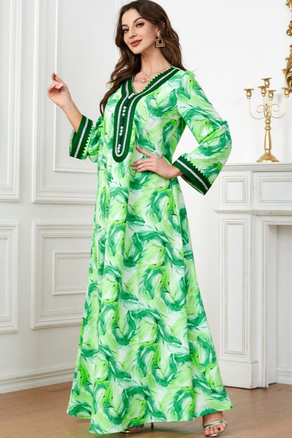 Terry Cloth Embroidered Abaya