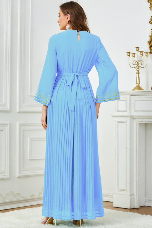 Pleated Beaded Embroidered Abaya