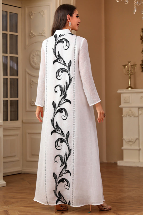 Elegant Embroidered Abaya Dress