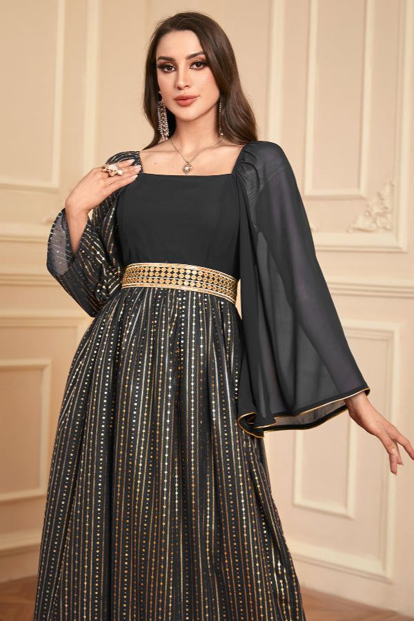 Foil Print Floral Abaya