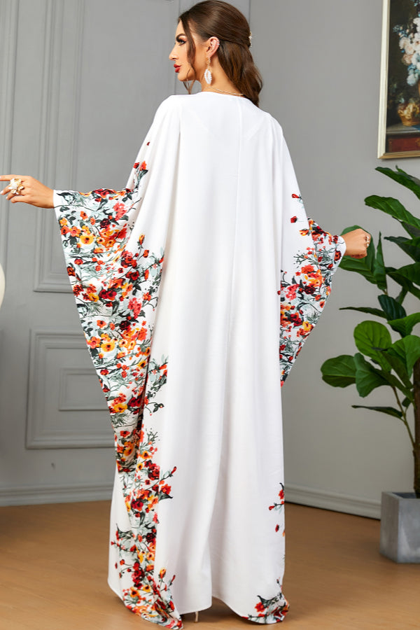 Printed Batwing Maxi Dress