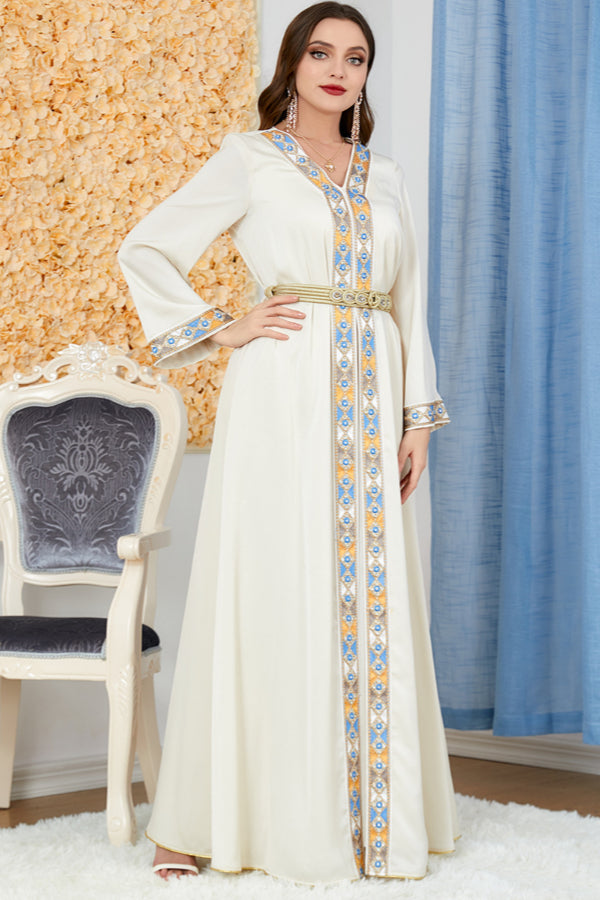 Slit V-Neck Two-Piece Dress