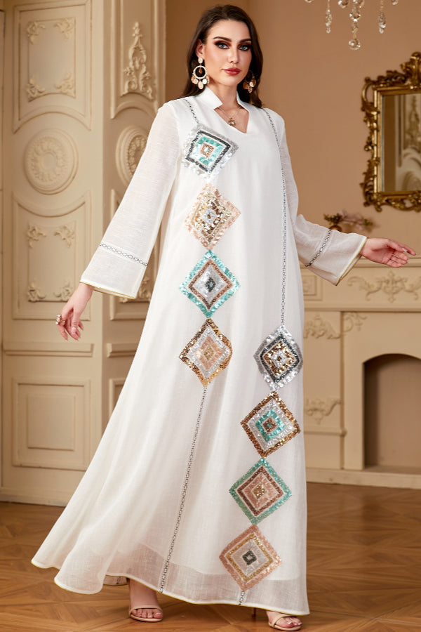 Sequin Long Sleeve Abaya