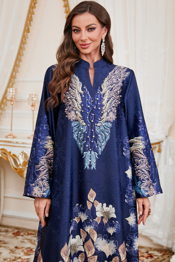 Printed Maxi Abaya Dress