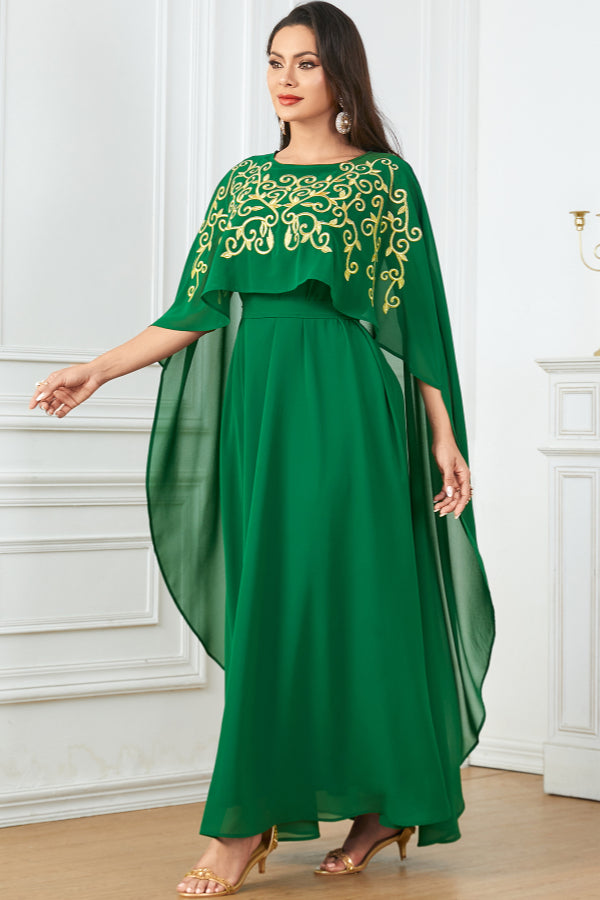 Sleeveless Embroidered Evening Dress