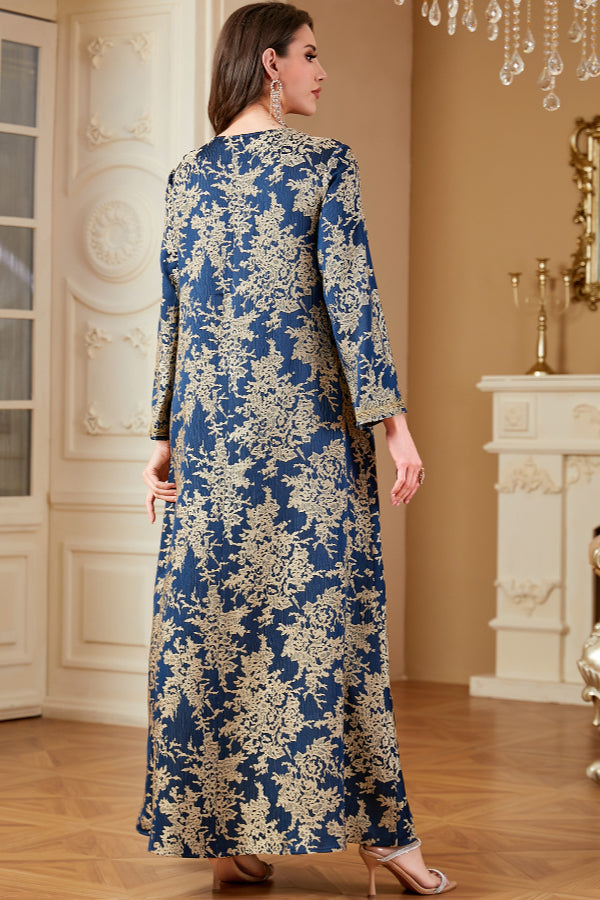 Beaded Jacquard Abaya Dress