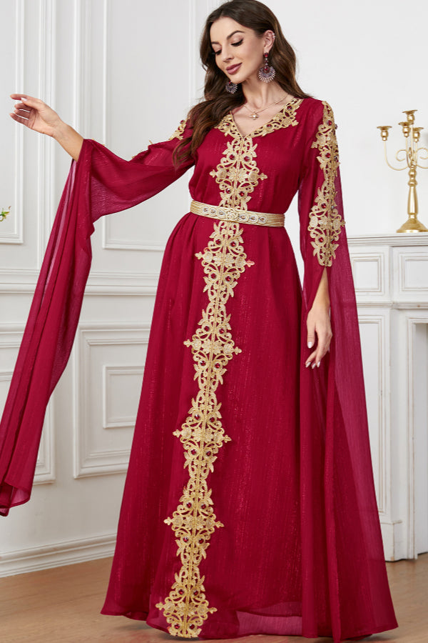 Extra-Long Sleeve Patchwork Abaya