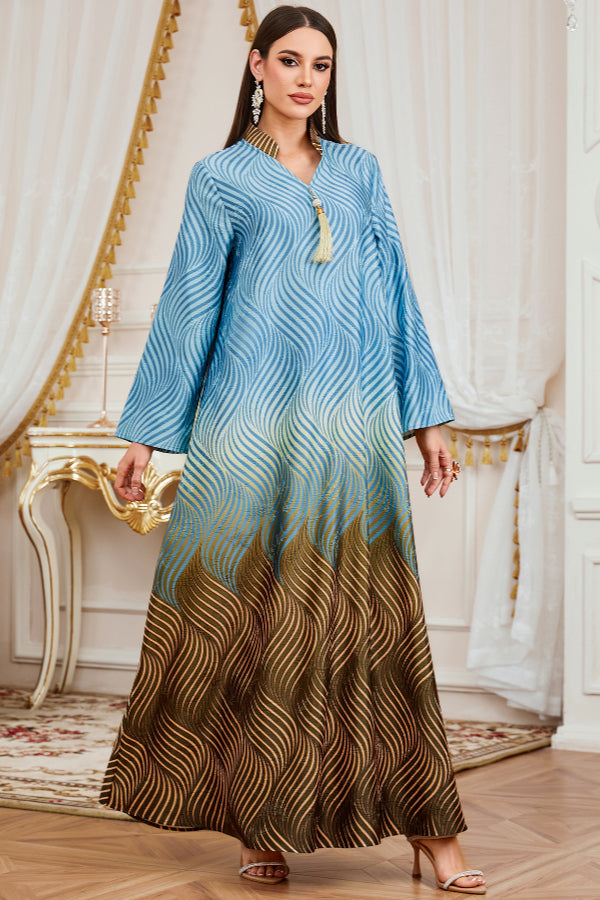 Elegant Printed Abaya Dress