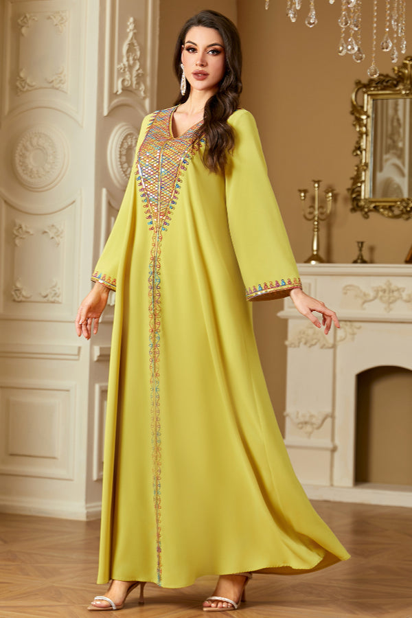 Sequin Embroidered Abaya Dress