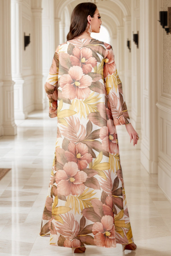 Sequin Patchwork Abaya Dress