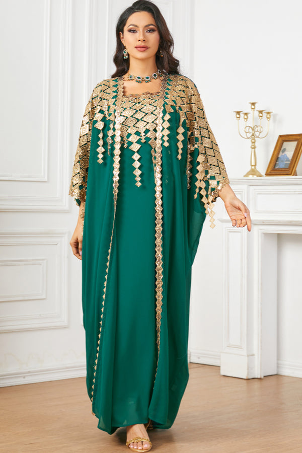 Metallic Two-Piece Maxi Dress
