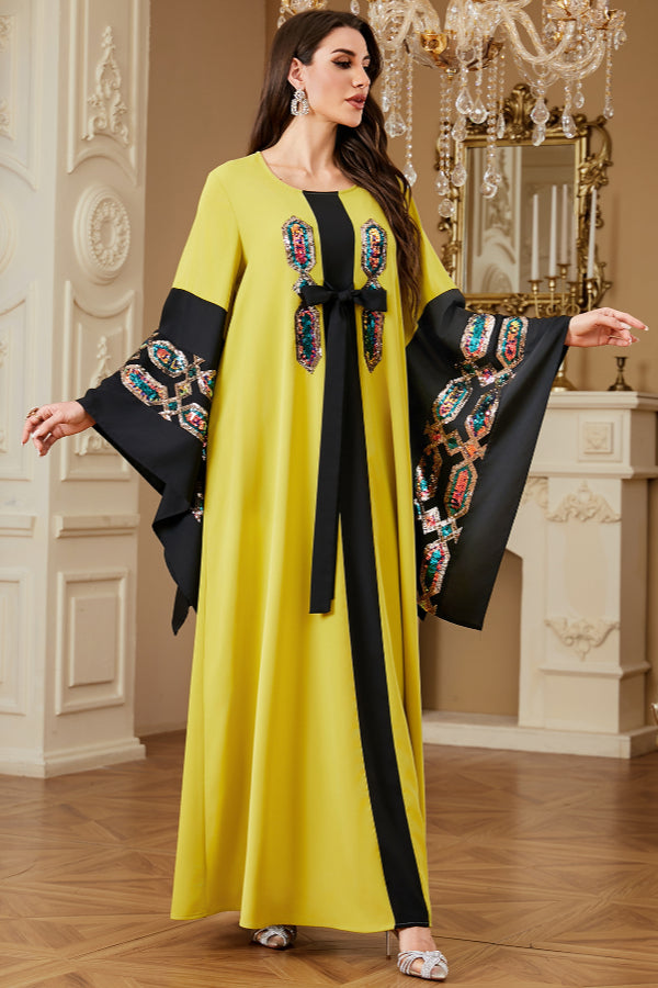 Sequin Embroidered Maxi Dress