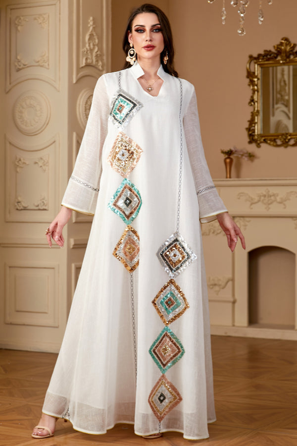 Sequin Long Sleeve Abaya