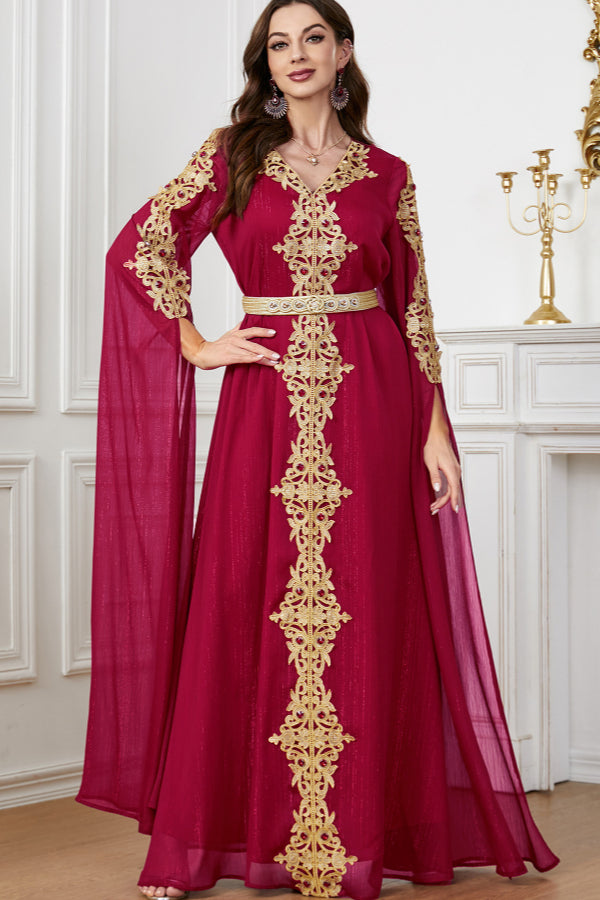 Extra-Long Sleeve Patchwork Abaya