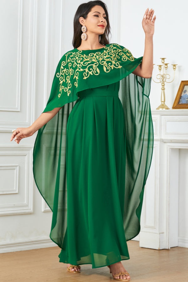 Sleeveless Embroidered Evening Dress