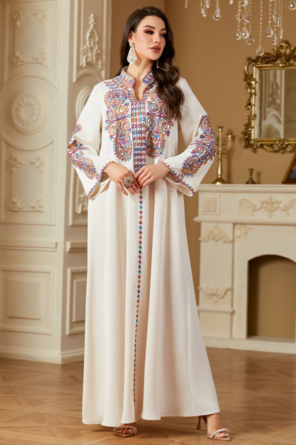 Sequin Embroidered Abaya Gown