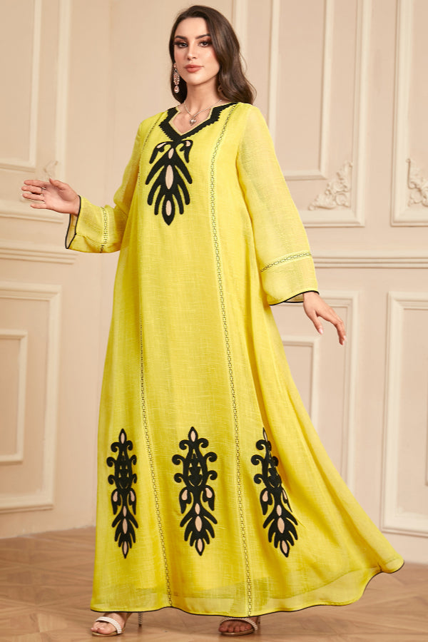 Long Sleeve Embroidered Abaya