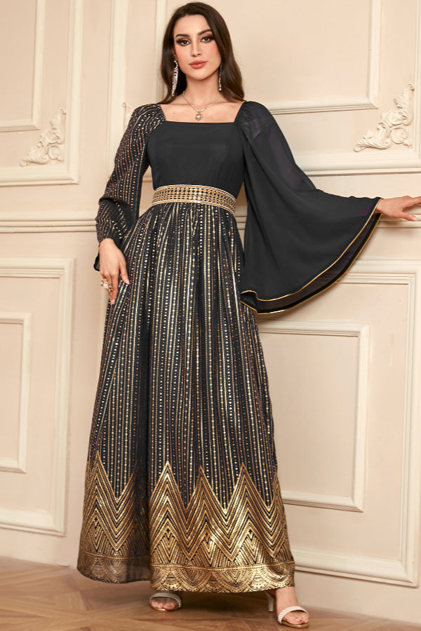 Foil Print Floral Abaya