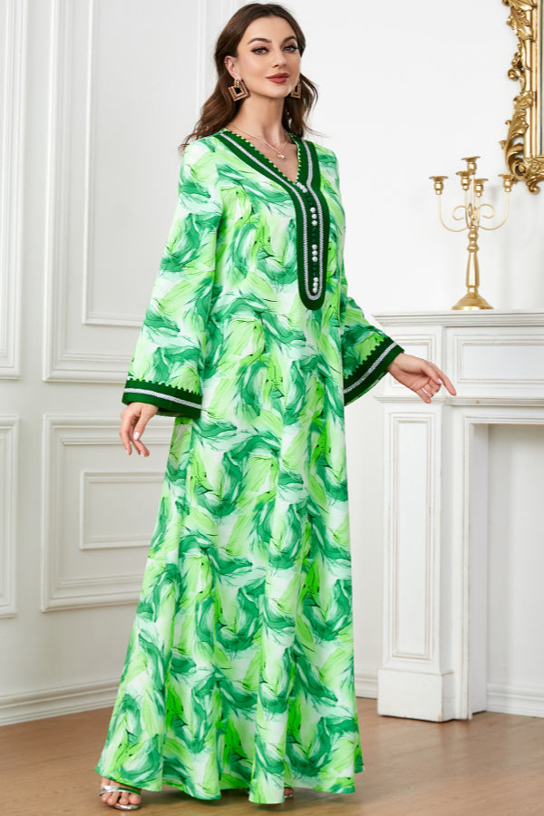 Terry Cloth Embroidered Abaya