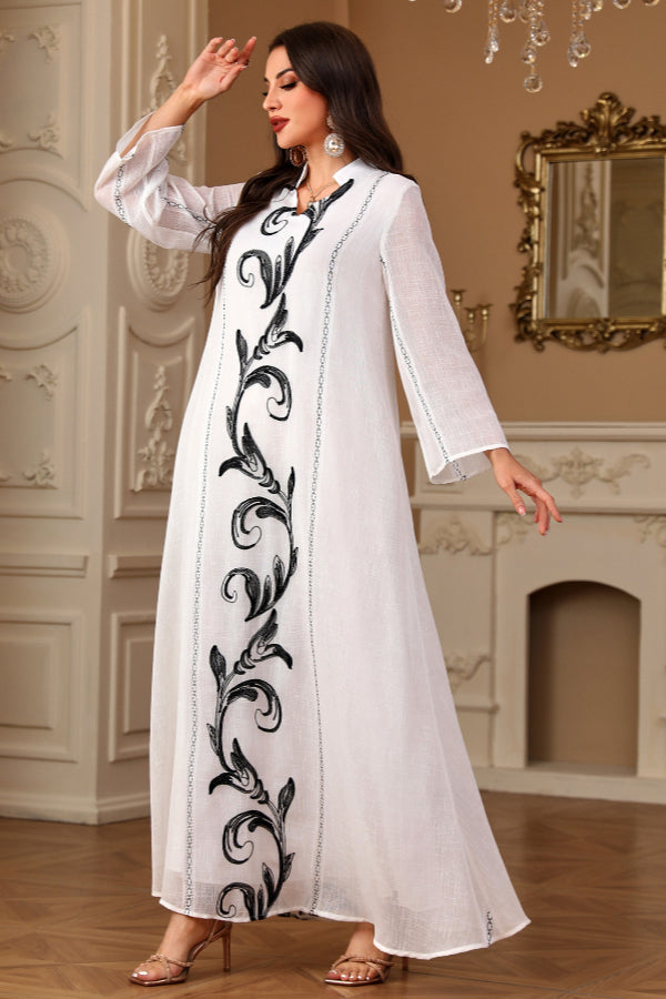 Elegant Embroidered Abaya Dress