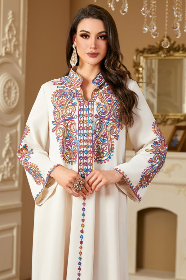Sequin Embroidered Abaya Gown
