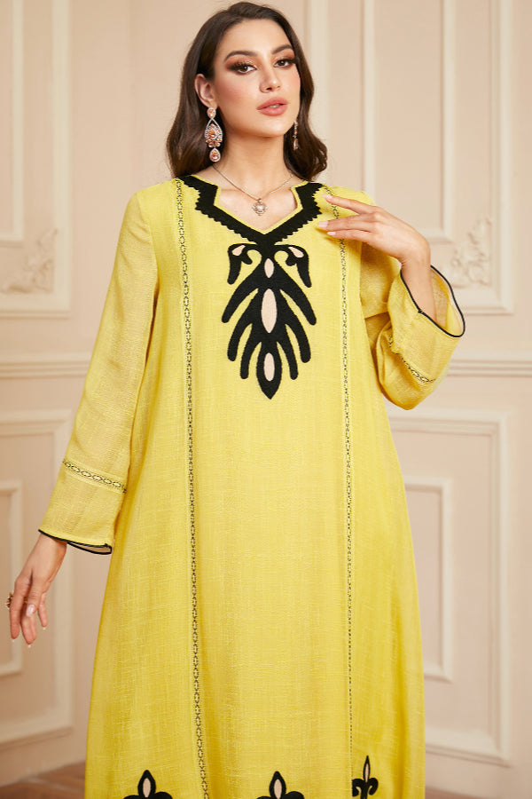 Long Sleeve Embroidered Abaya