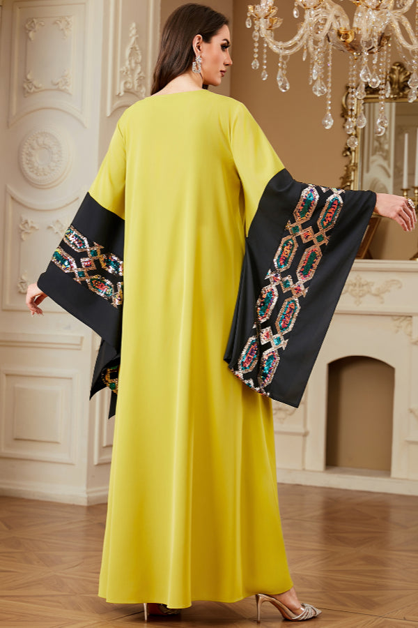 Sequin Embroidered Maxi Dress