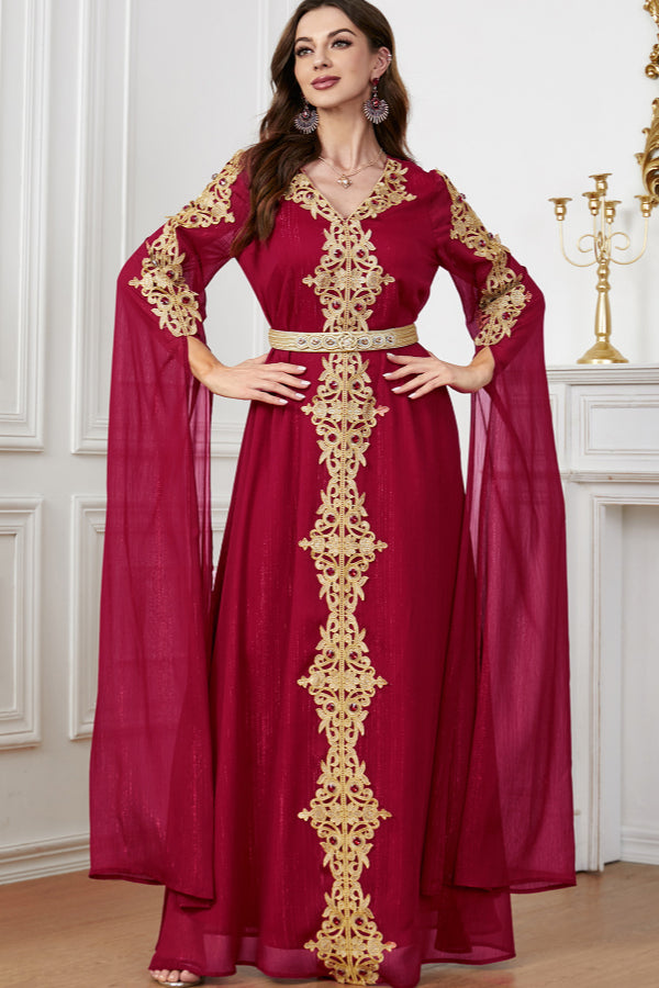 Extra-Long Sleeve Patchwork Abaya