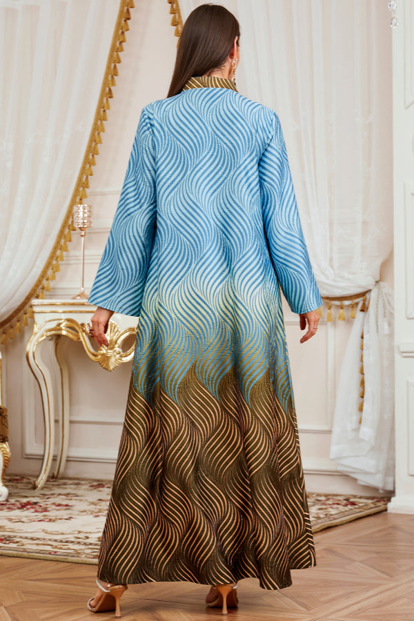 Elegant Printed Abaya Dress