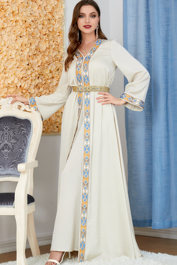 Slit V-Neck Two-Piece Dress