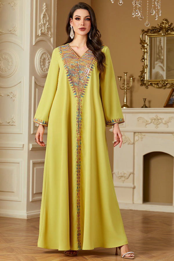 Sequin Embroidered Abaya Dress
