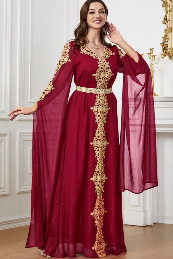 Extra-Long Sleeve Patchwork Abaya
