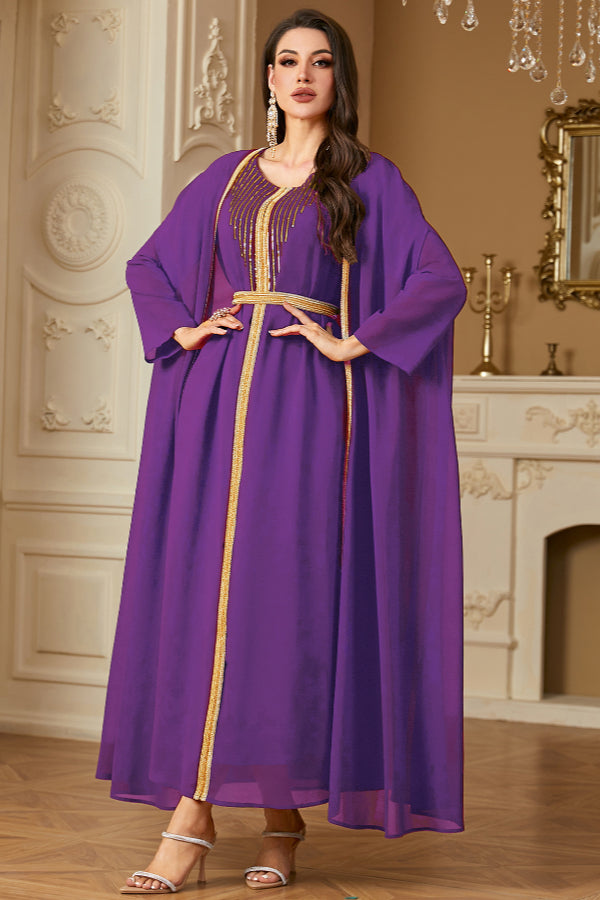 Sequin Chiffon Two-Piece Dress