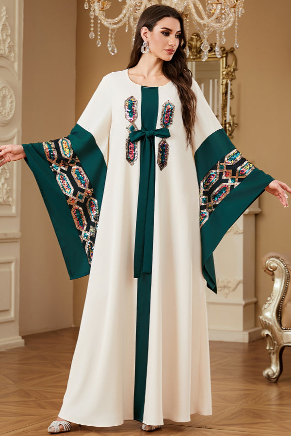 Sequin Embroidered Maxi Dress