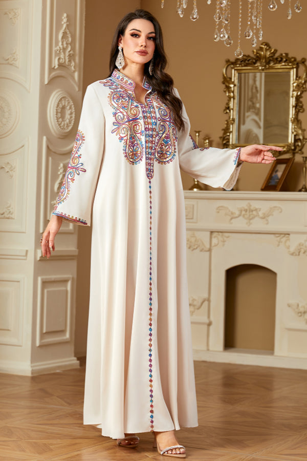 Sequin Embroidered Abaya Gown