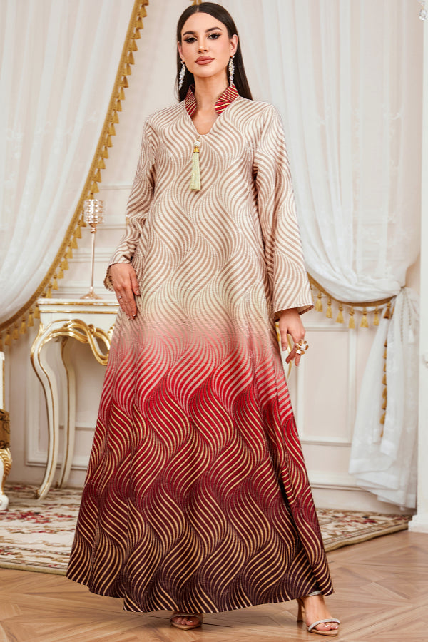 Elegant Printed Abaya Dress